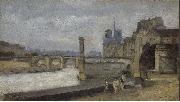 Stanislas Lepine The Pont de la Tournelle, Paris oil on canvas